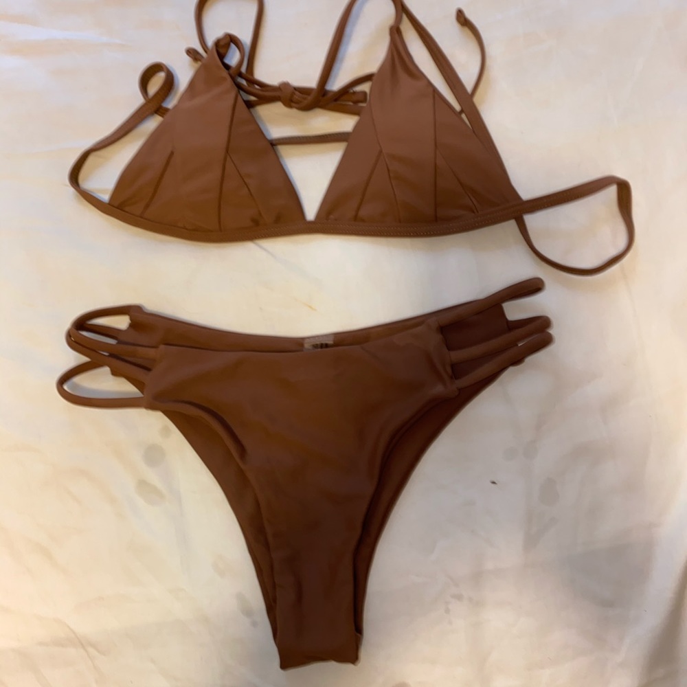 brown bikini swimsuit set